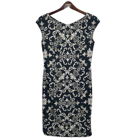 Escada Exclusively For Neiman Marcus Size 36 Knit Black Baroque Sheath Dress - Picture 1 of 6